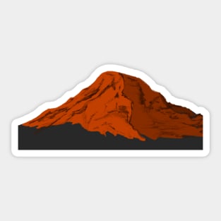 Mt Rainier in Red Orange Sticker